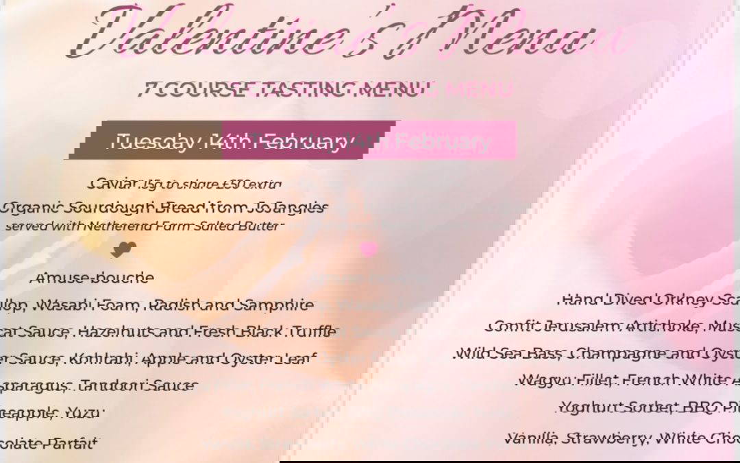 7 Course Valentines Day Menu
